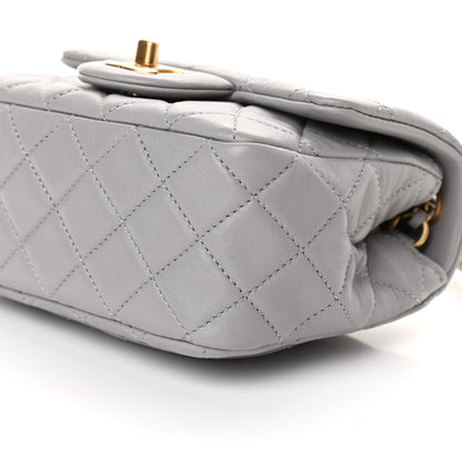 Chanel Lambskin Quilted Mini Pearl Crush Flap Light Grey 9 of 9
