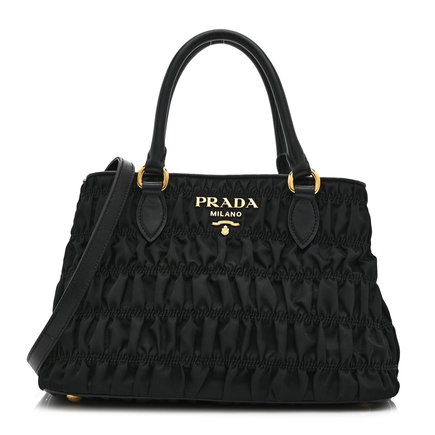 Tessuto Nylon Gaufre Small Tote Black