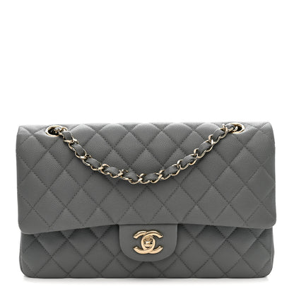 Chanel Caviar Quilted Medium Double Flap Grey 1 of 11