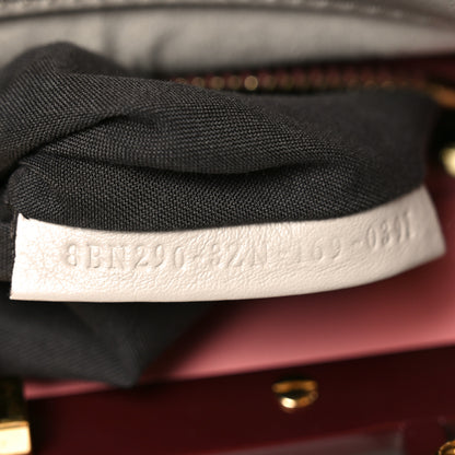 Fendi Vitello Seta Shiny Nappa Medium Peekaboo Iconic Satchel Grigio Polvere Bois de Rose 7 of 10
