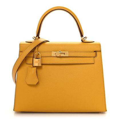 Hermes Epsom Kelly Sellier 25 Jaune Ambre 1 of 13