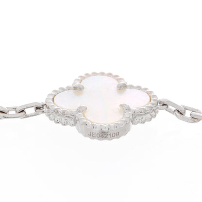 Van Cleef & Arpels 18K White Gold Mother of Pearl 5 Motifs Vintage Alhambra Bracelet 3 of 4