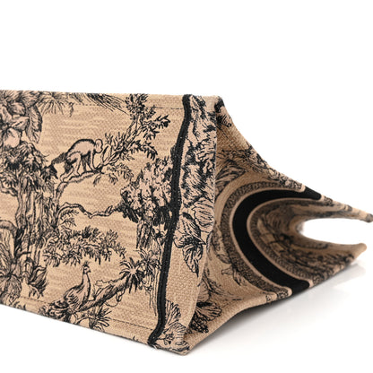 Christian Dior Canvas Embroidered Large Dioriviera Toile De Jouy Book Tote Black 10 of 12