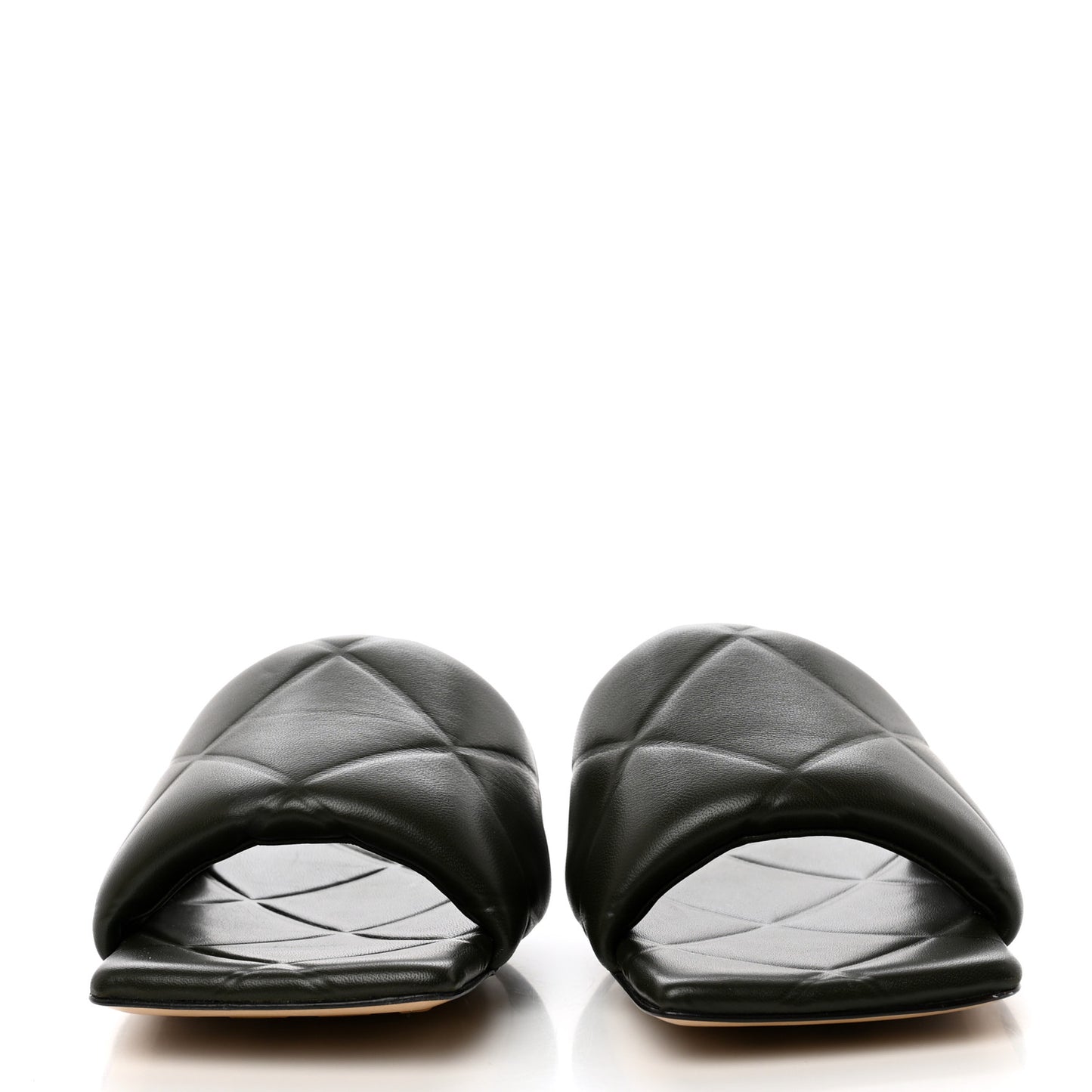 Nappa Quilted Rubber Lido Flat Sandals 38 Khaki