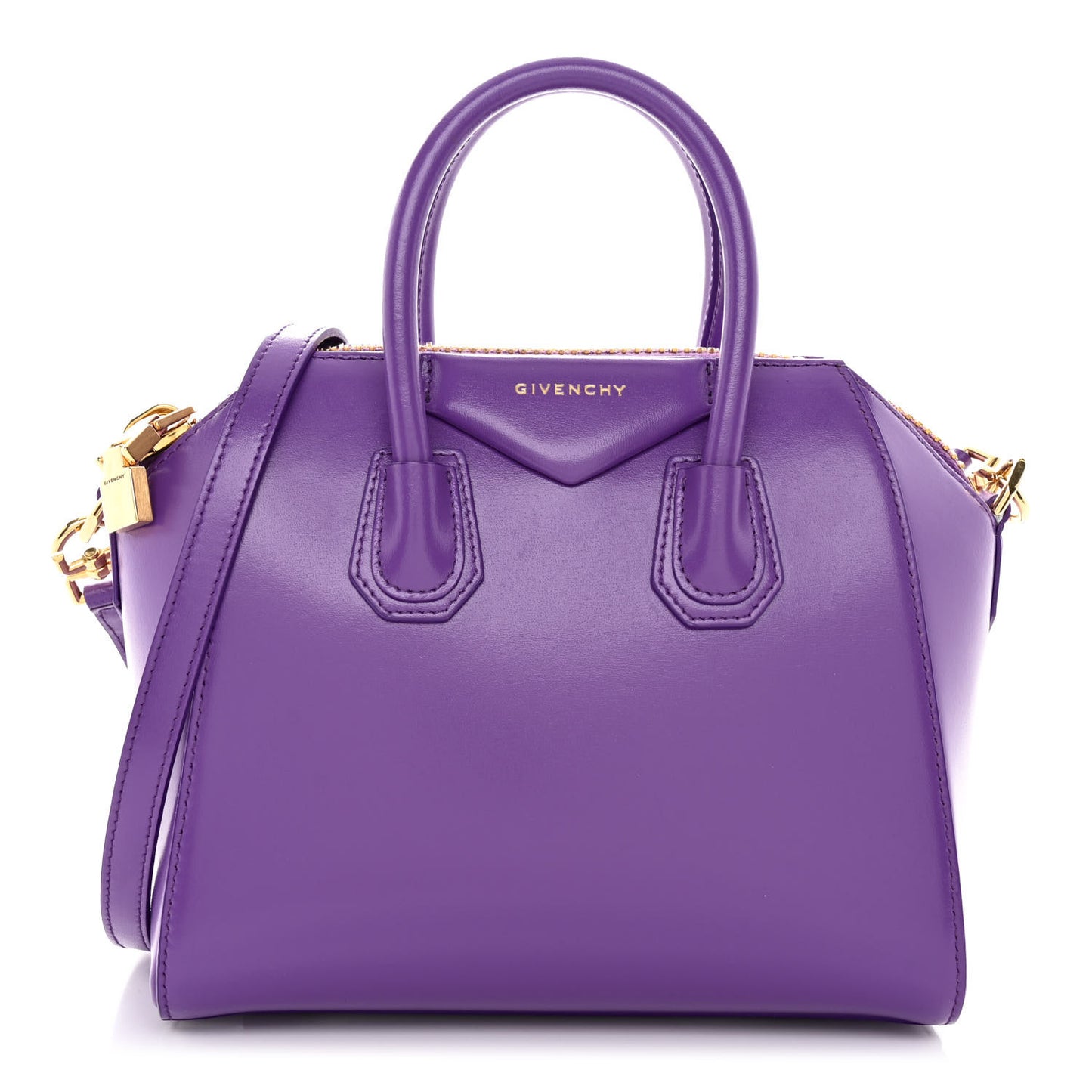 Shiny Lord Calfskin Mini Antigona Ultraviolet