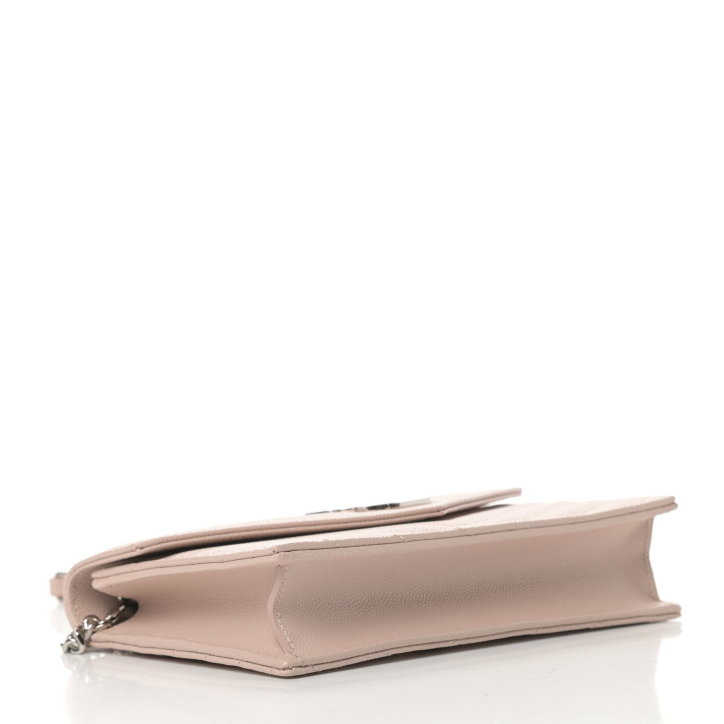 Grain De Poudre Matelasse Chevron Monogram Envelope Chain Wallet Marble Pink