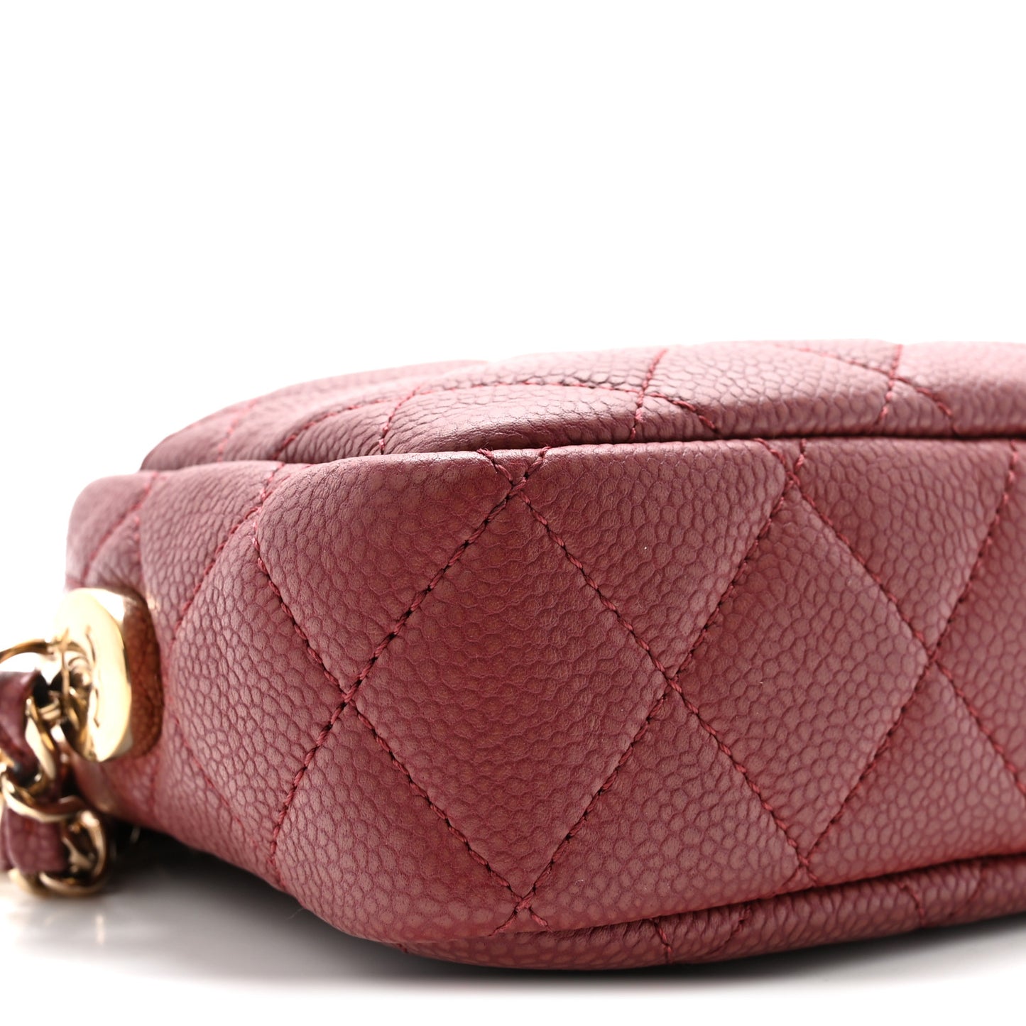Caviar Quilted Mini Coco Tassel Camera Case Burgundy