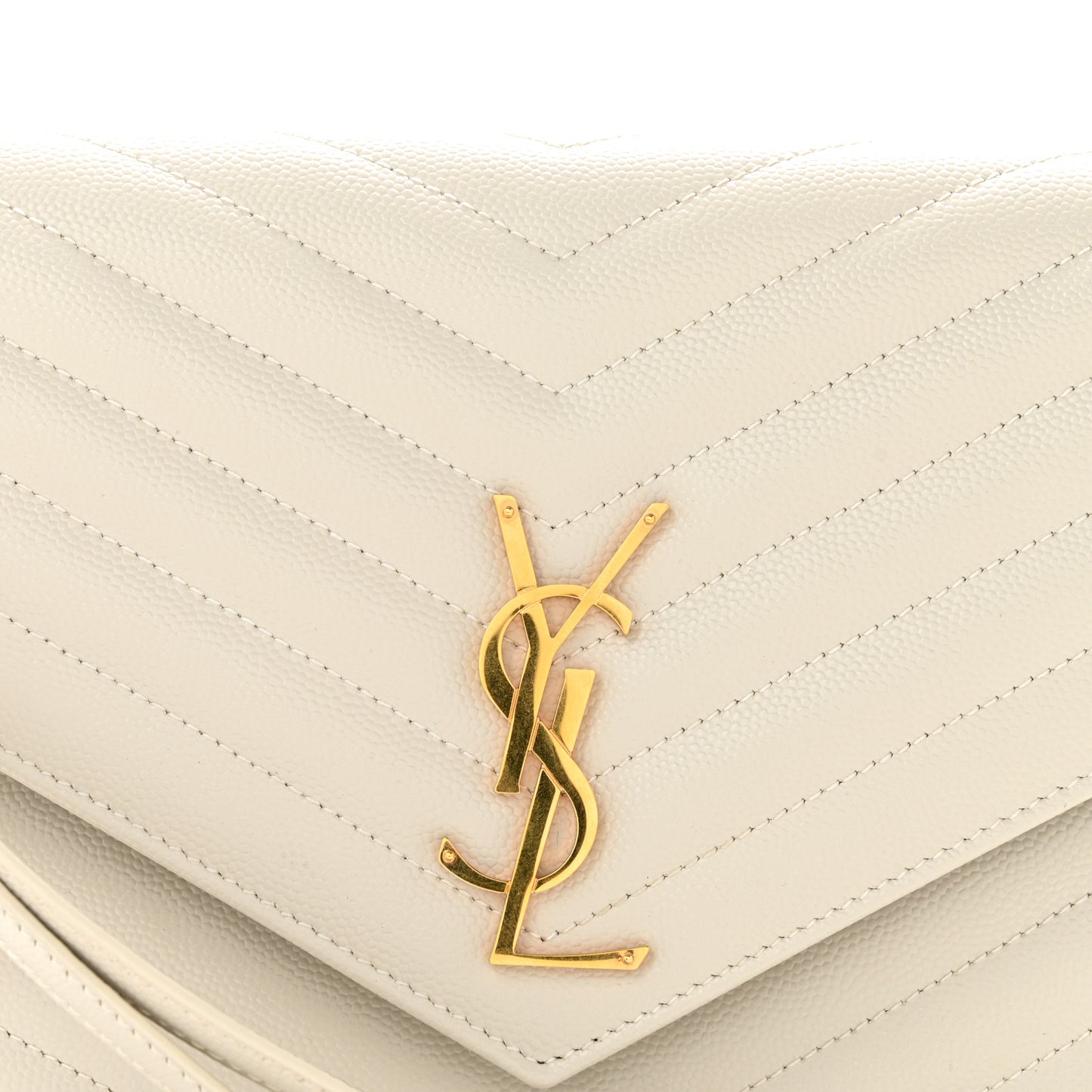Grain De Poudre Matelasse Chevron Monogram Envelope Clutch Crema Soft