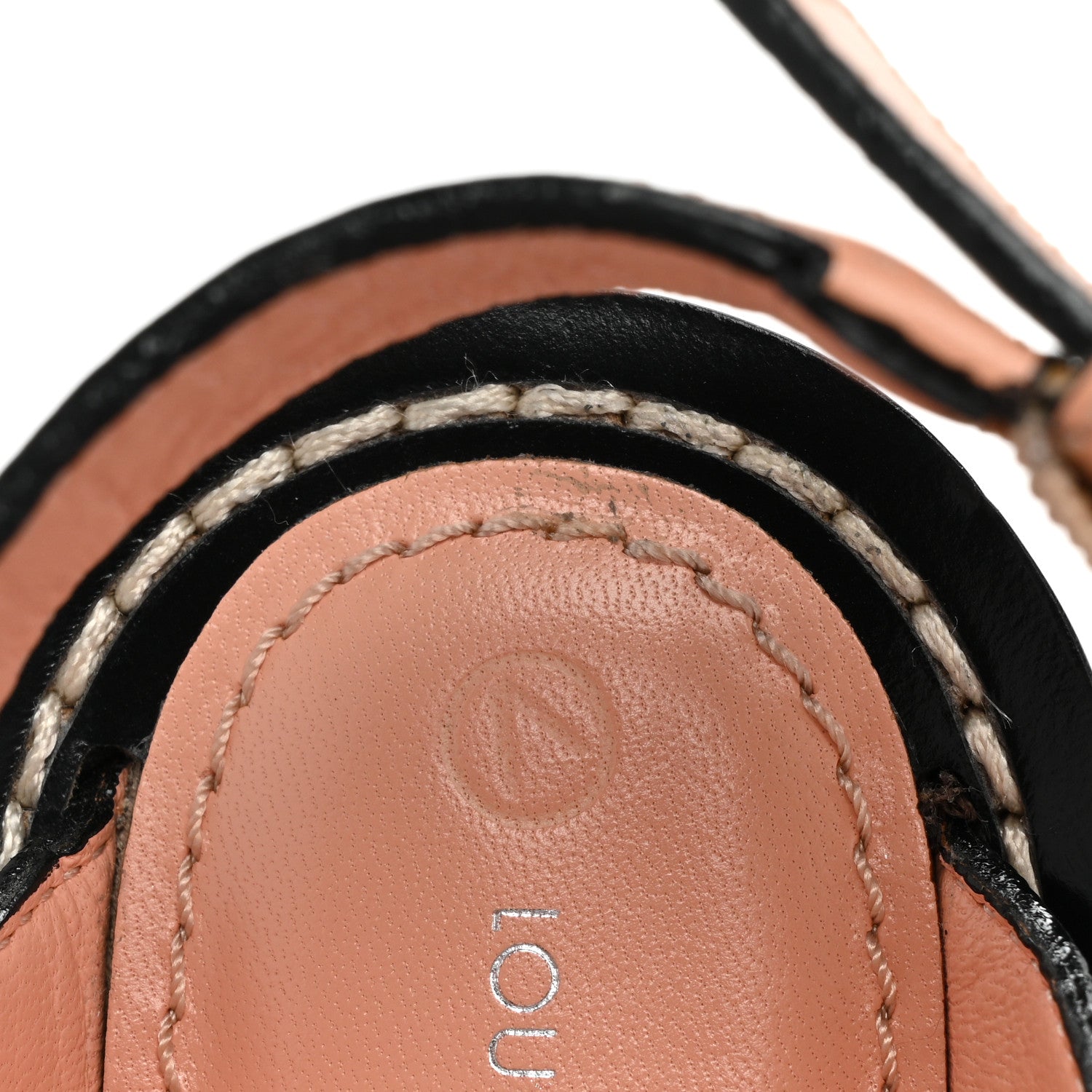 Louis Vuitton Calfskin Damier Ebene Passenger Heeled Sandals 37 Venus Pink 9 of 14