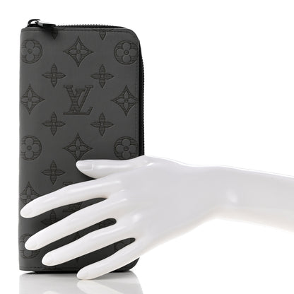 Louis Vuitton Calfskin Monogram Shadow Vertical Zippy Wallet Anthracite Gray 2 of 8