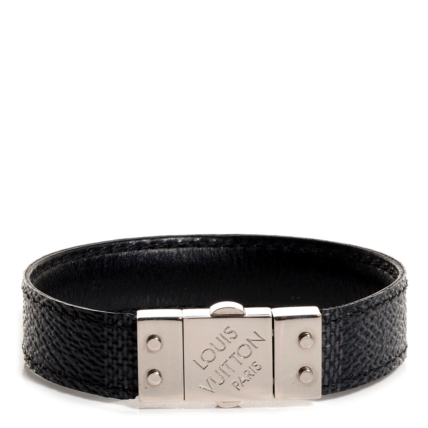 Louis Vuitton Damier Graphite Check It Reversible Bracelet 19 1 of 5