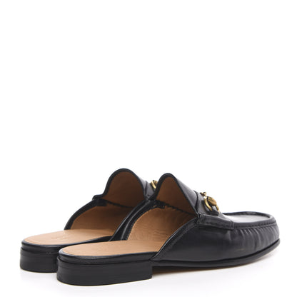 Gucci Goatskin Mens Horsebit Slippers 10 Black 4 of 9