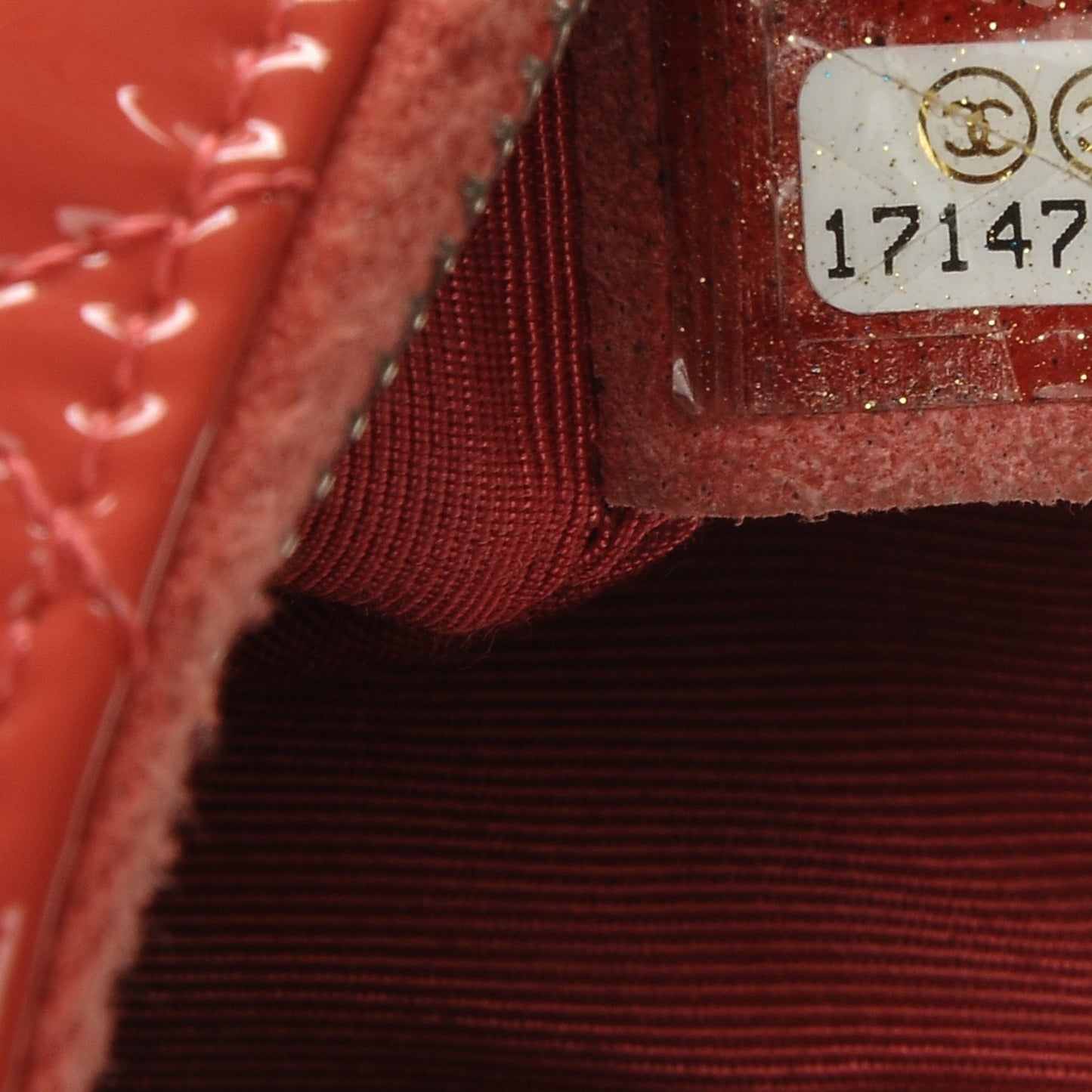 Patent Quilted Key Holder Case Coral