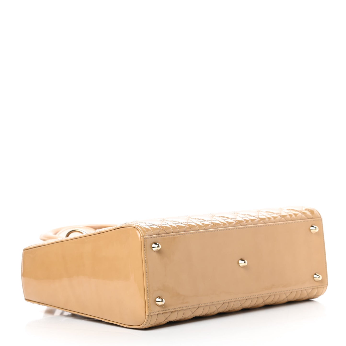 Patent Cannage Large Lady Dior Beige