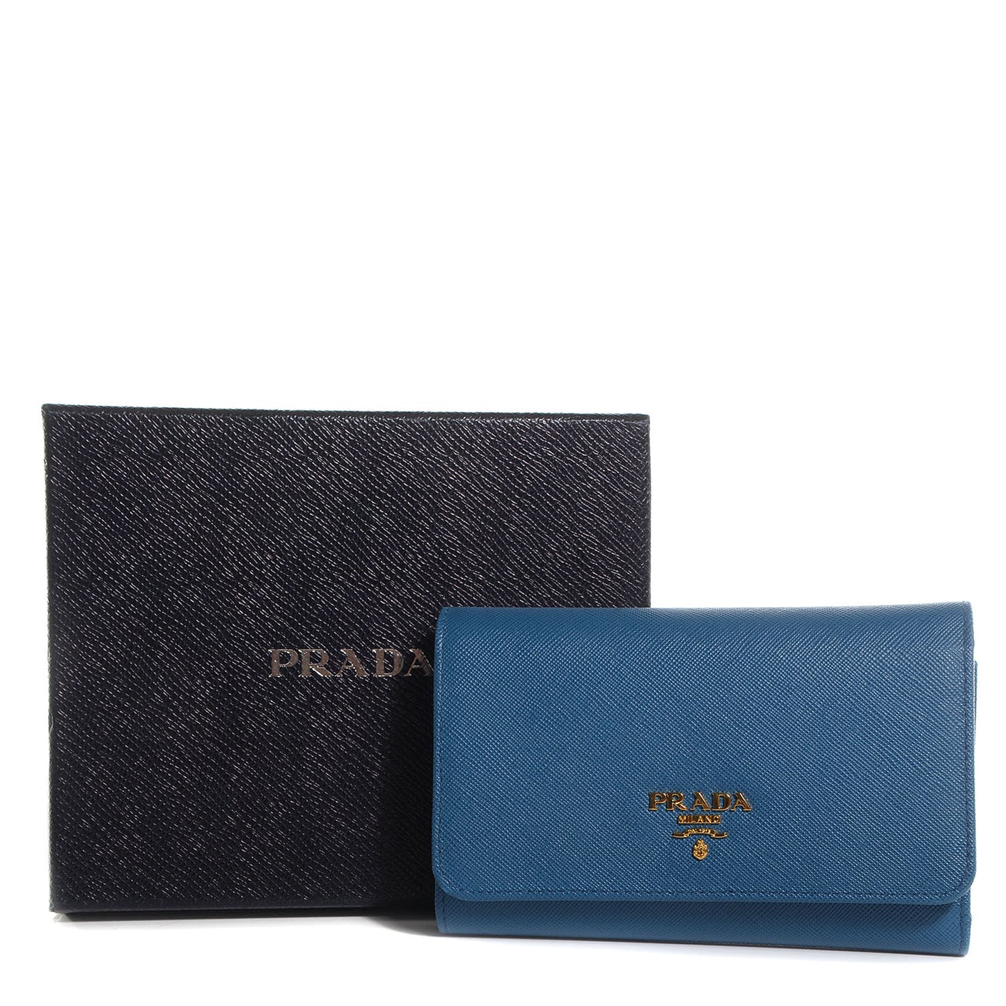 Saffiano Metal Flap Wallet Cobalto