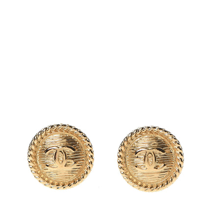 Chanel CC Button Earrings Gold 1 of 5
