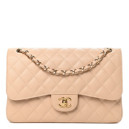 Chanel Caviar Quilted Jumbo Double Flap Beige Clair 1 of 11