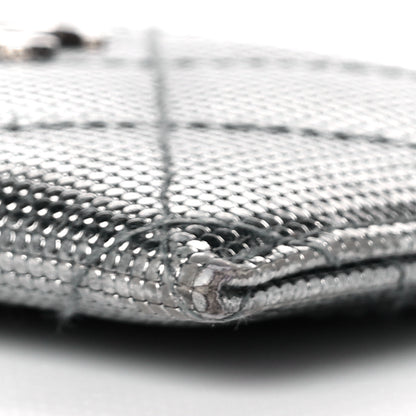 Chanel Metallic Calfskin Pixel Effect Card Holder Dark Silver 10 of 11