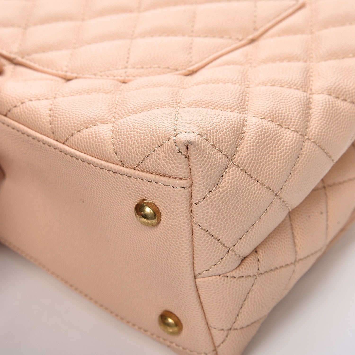 Chanel Caviar Quilted Small Coco Handle Flap Light Beige 12 of 13
