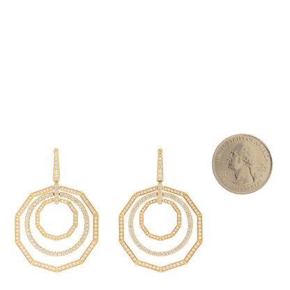 David Yurman 18K Yellow Gold Diamond Stax Door Knocker Drop Earrings 2 of 4