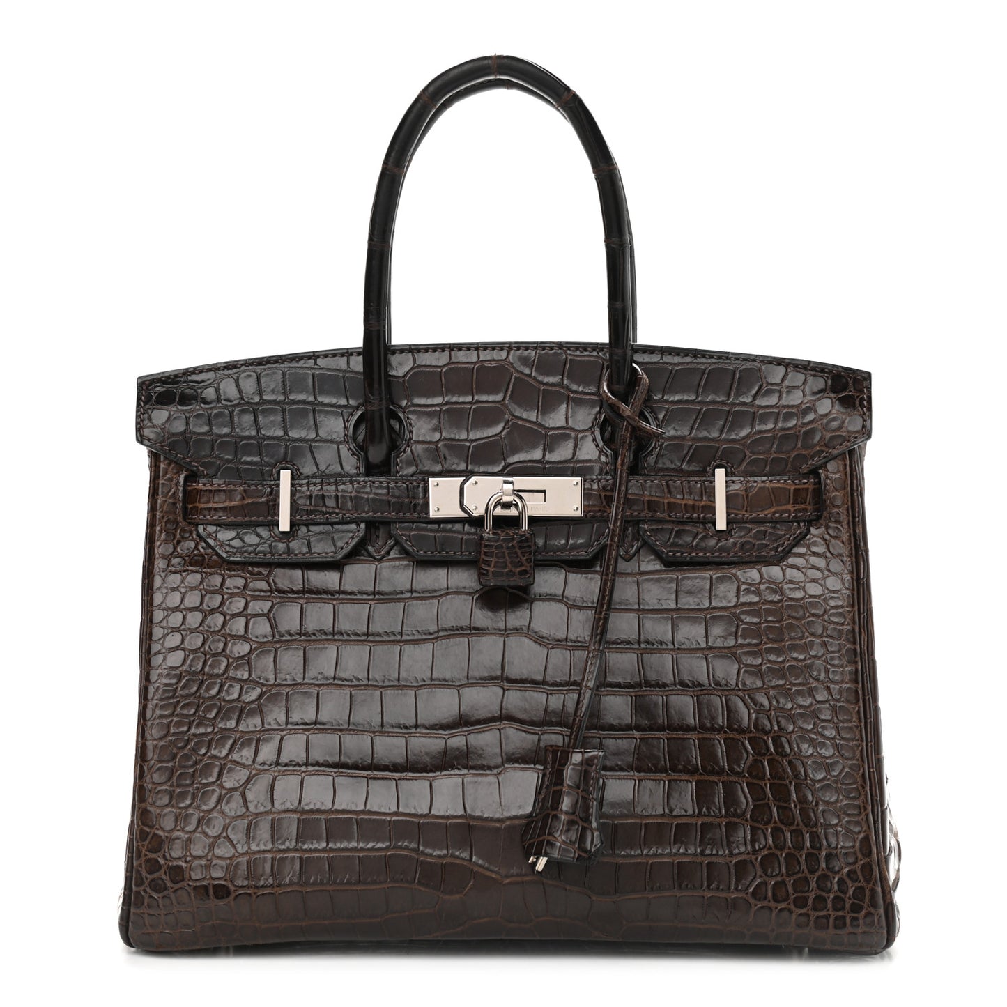 Shiny Porosus Crocodile Birkin 30 Havane