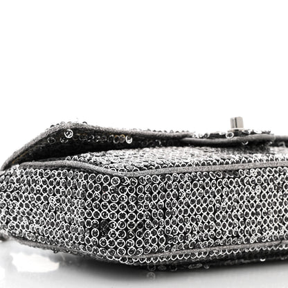 Chanel Sequin East West Flap Dark Silver 9 of 10