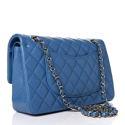 Chanel Caviar Quilted Medium Double Flap Blue 2 of 5