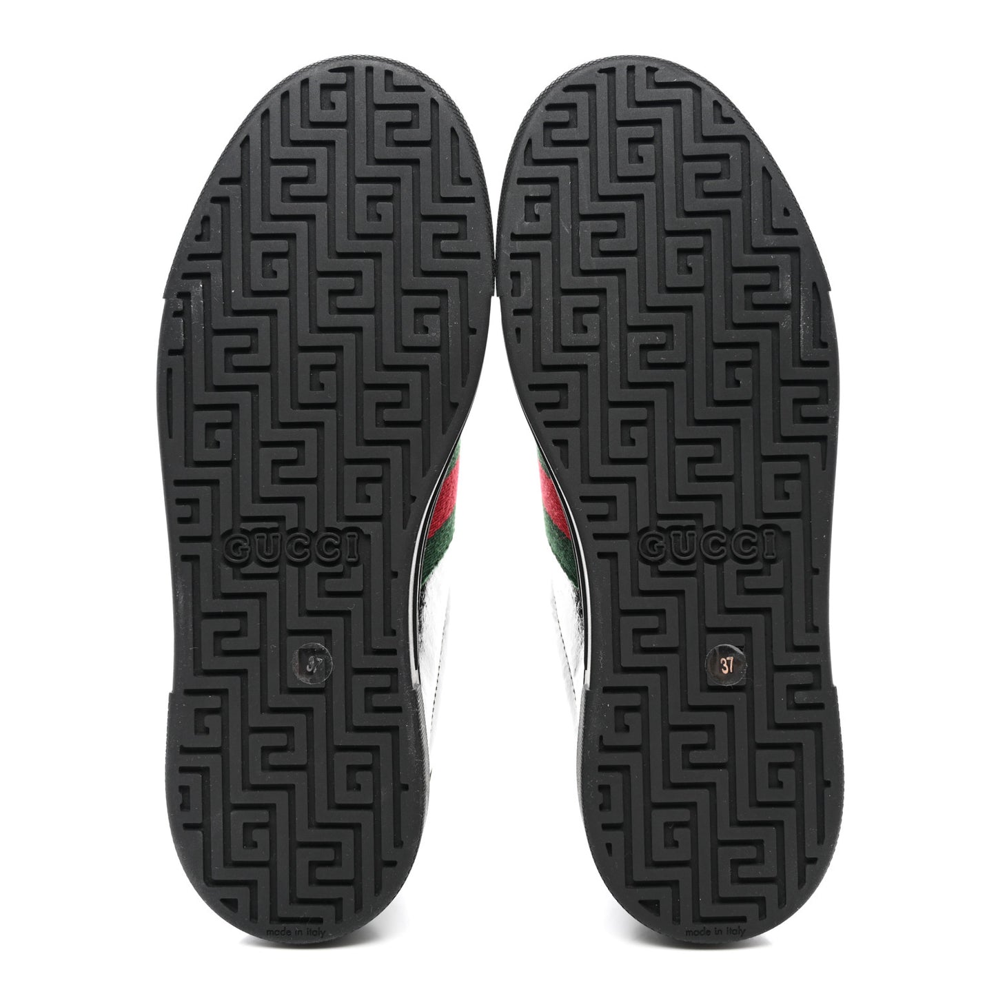 Crystal GG Monogram Web Womens New Ace Sneakers 37 Black