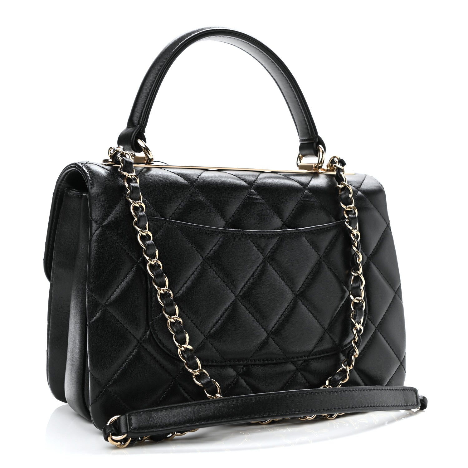 Chanel Lambskin Quilted Small Trendy CC Dual Handle Flap Bag Black 3 of 12