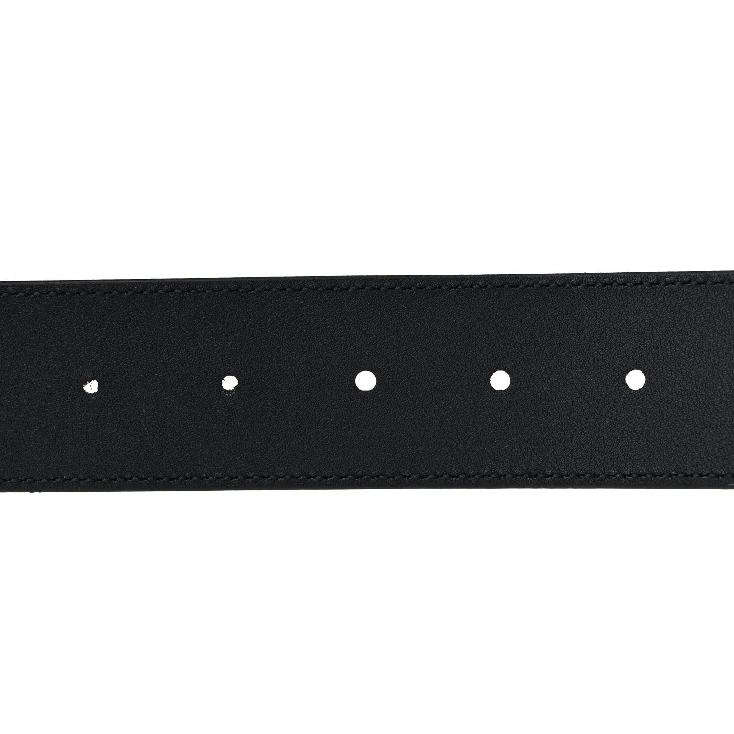 Gucci Textured Dollar Calfskin Nickel Double G 40mm Belt 80 32 Black 4 of 4
