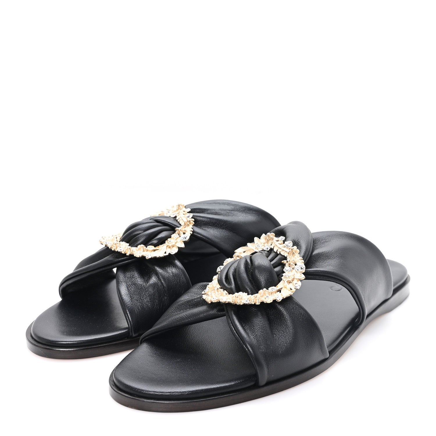 Jimmy Choo Crystal Nappa Neda Slide Sandals 39 Black 4 of 9