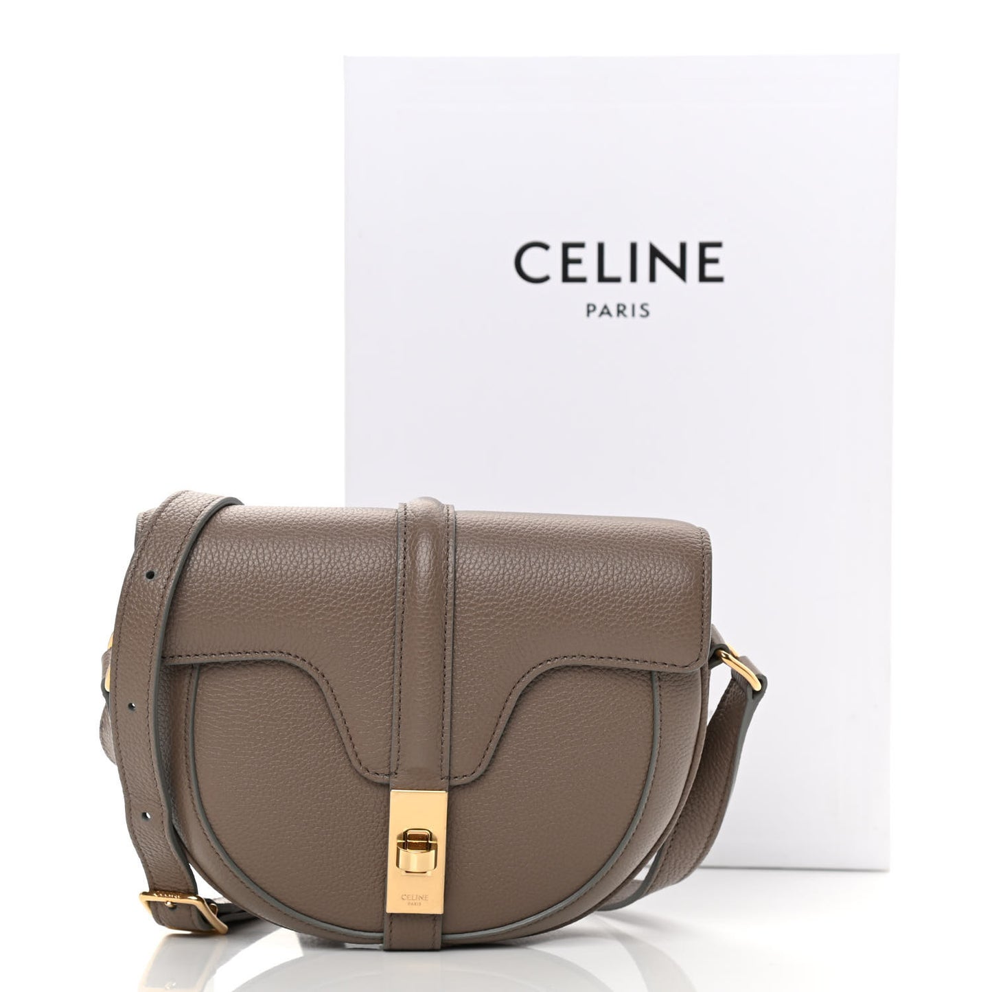 Grained Calfskin Besace Small 16 Taupe