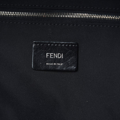 Fendi Nylon Vitello Liberty Vitello Dolce Monster Eyes Rounded Backpack Black Sunflower 6 of 14