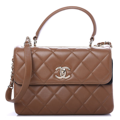 Chanel Lambskin Quilted Small Trendy CC Flap Dual Handle Bag Camel 1 of 10