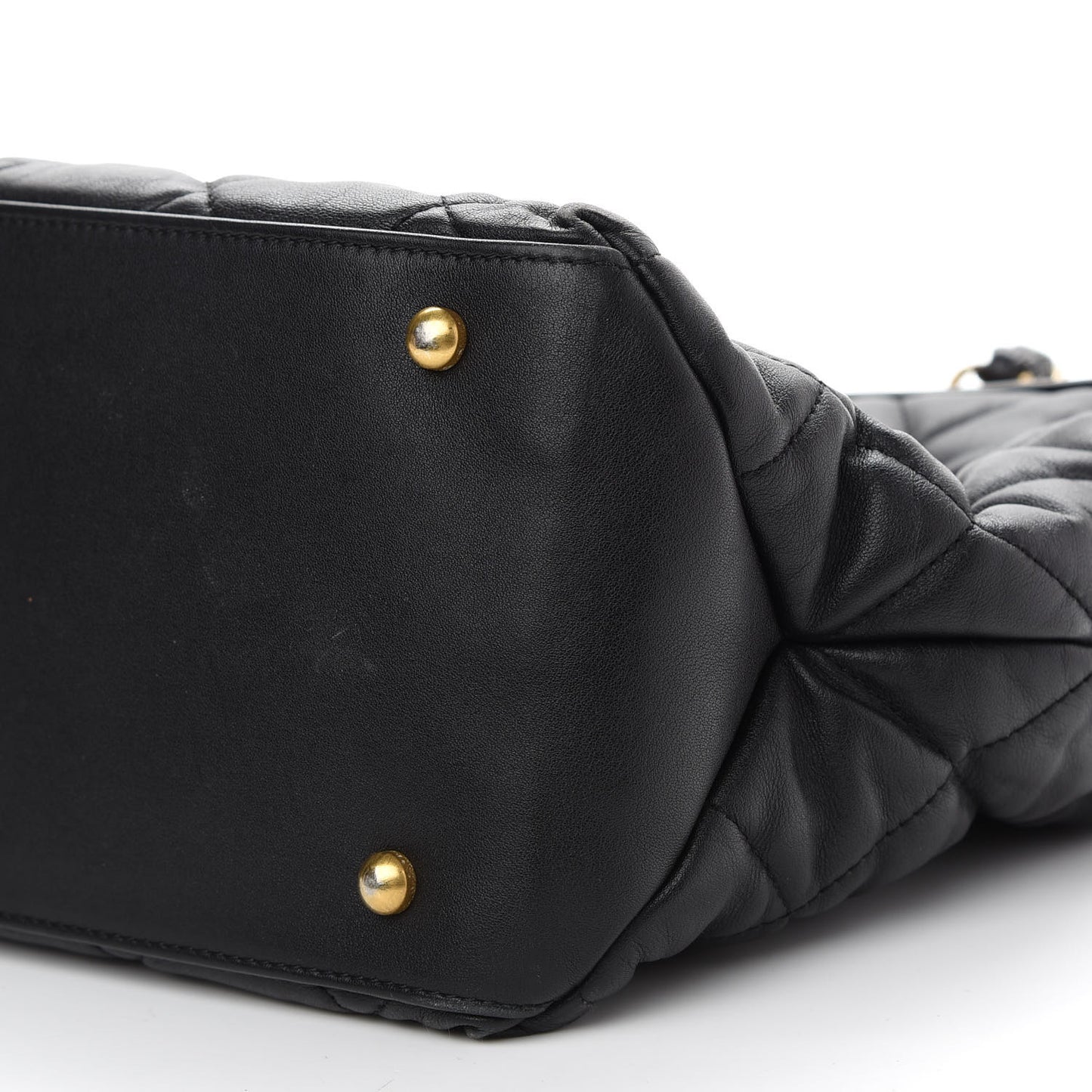 Calfskin Quilted Large Soft Elegance Tote Black