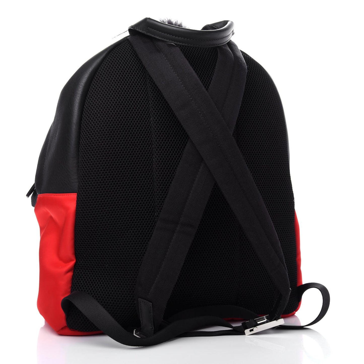 Nylon Vitello Elite Flamingo Fox Goat Fur Lightning Monster Eyes Backpack Rosso Black