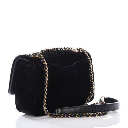 Chanel Velvet Quilted Mini Rectangular Flap Black 2 of 13