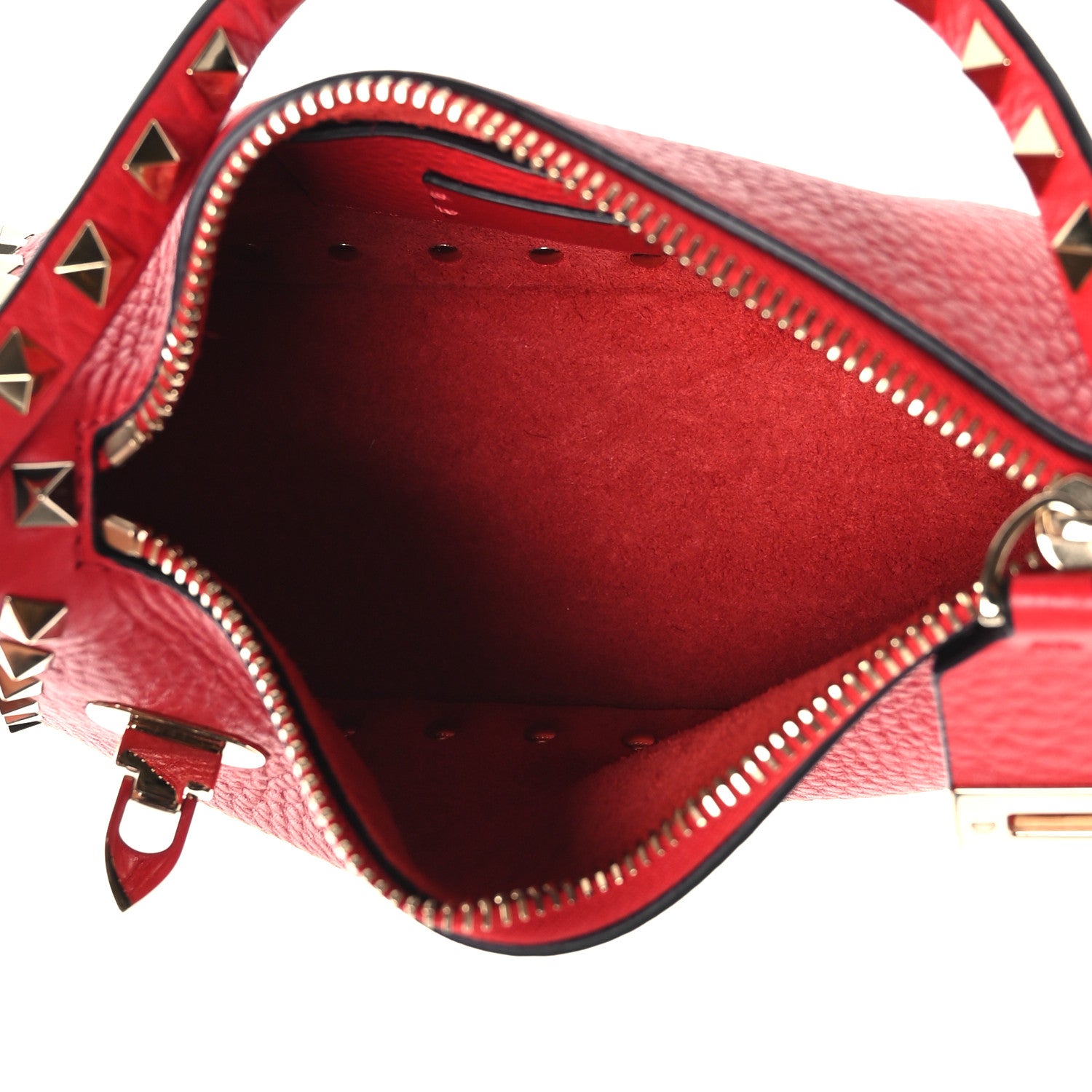 Valentino Garavani Grainy Calfskin Small Rockstud Crossbody Bag Rouge Pur 5 of 9