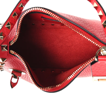 Valentino Garavani Grainy Calfskin Small Rockstud Crossbody Bag Rouge Pur 5 of 9