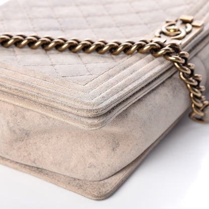 Chanel Iridescent Calfskin Quilted Large Boy Flap Beige 11 of 18