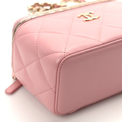 Chanel Lambskin Resin Elegant Chain Vanity Case Pink 11 of 13