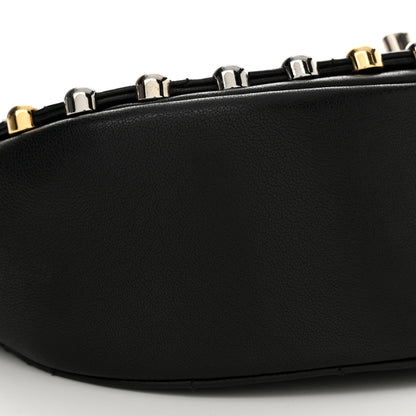 Chanel Lambskin Quilted Small Studded Bubble Flap Black 8 of 10