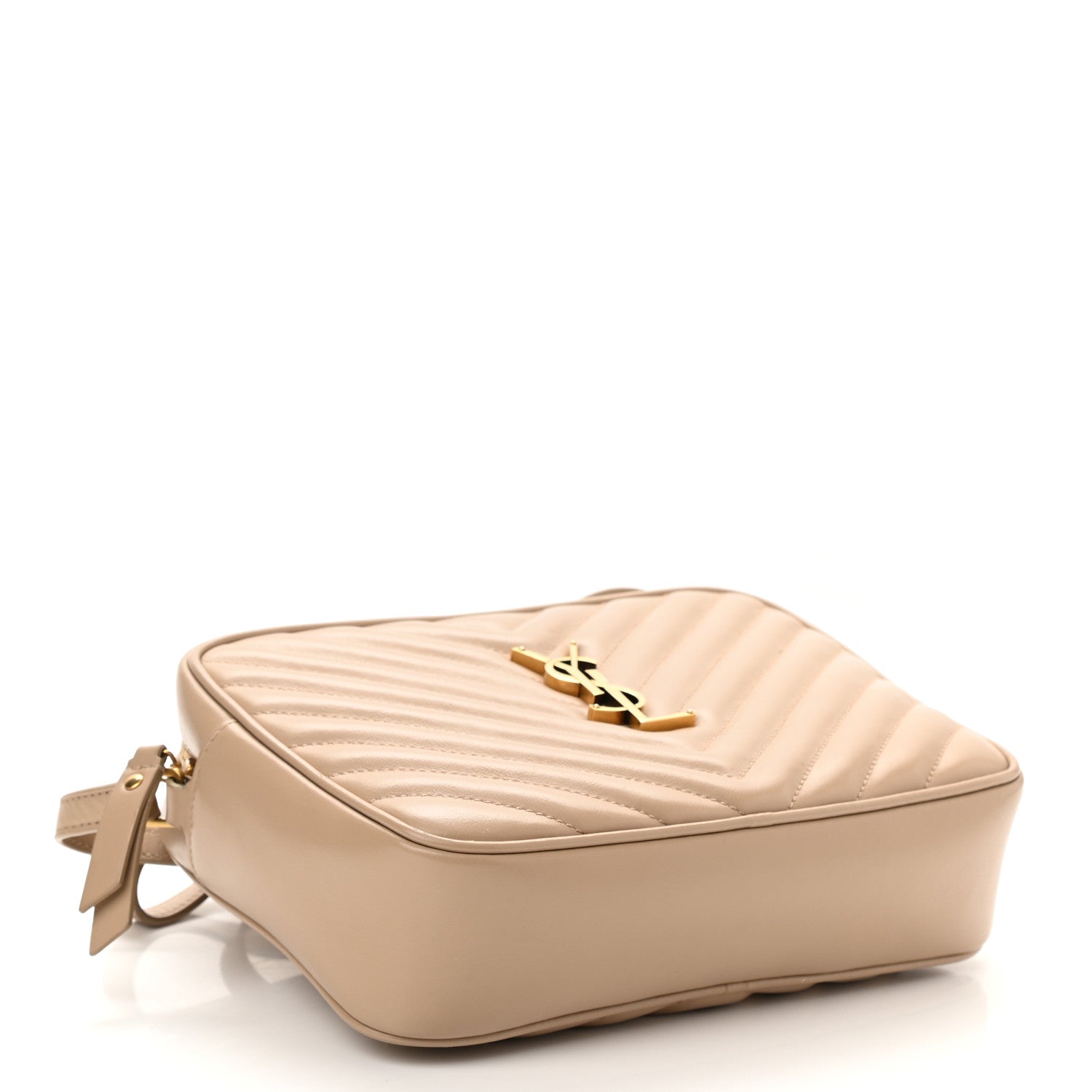Saint Laurent Calfskin Matelasse Monogram Lou Camera Bag Dark Beige 4 of 12