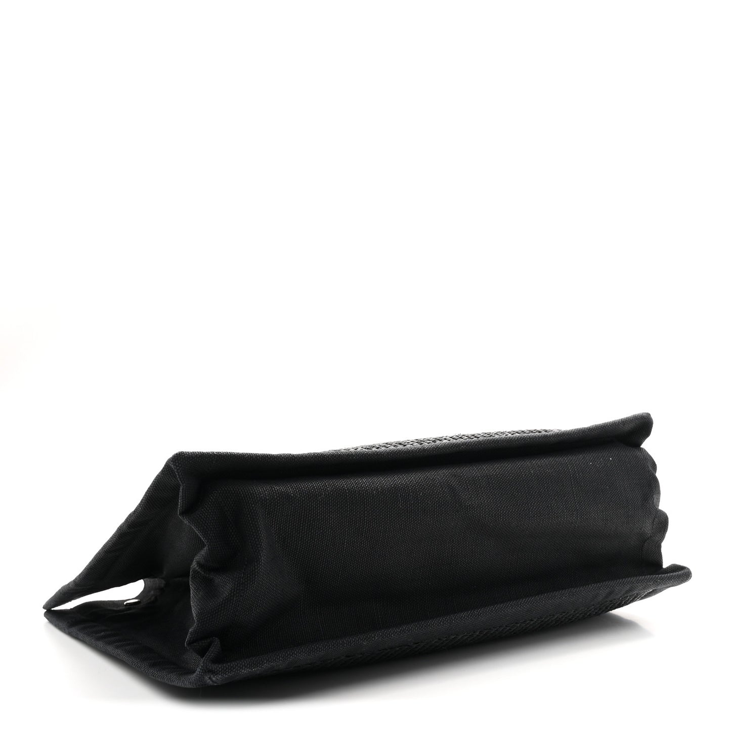 Raffia Linen Calfskin Rive Gauche Tote Black