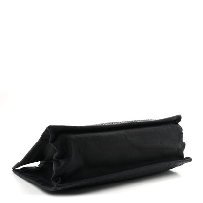 Saint Laurent Raffia Linen Calfskin Rive Gauche Tote Black 4 of 10