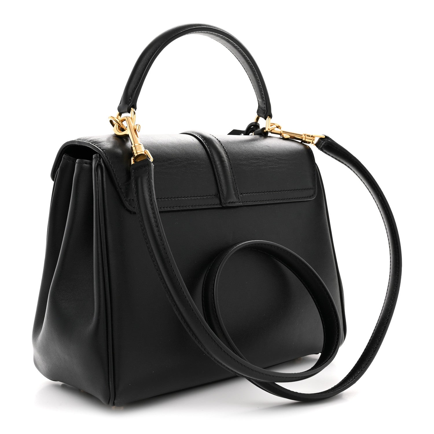 Celine Satinated Calfskin Small 16 Top Handle Bag Black 3 of 11