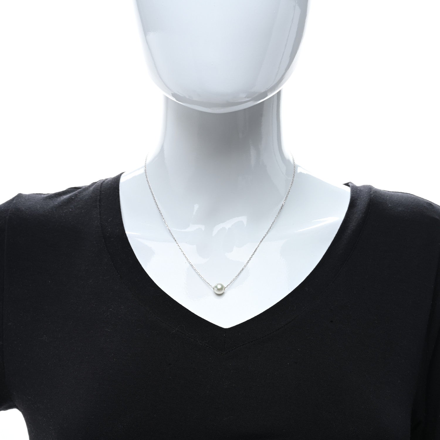 Mikimoto 18K White Gold Akoya Pearl 8mm Single Pendant Necklace 2 of 4