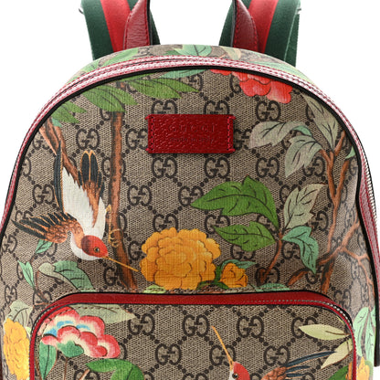 Gucci GG Supreme Monogram Tian Web Small Day Backpack Beige Multicolor Red 8 of 10