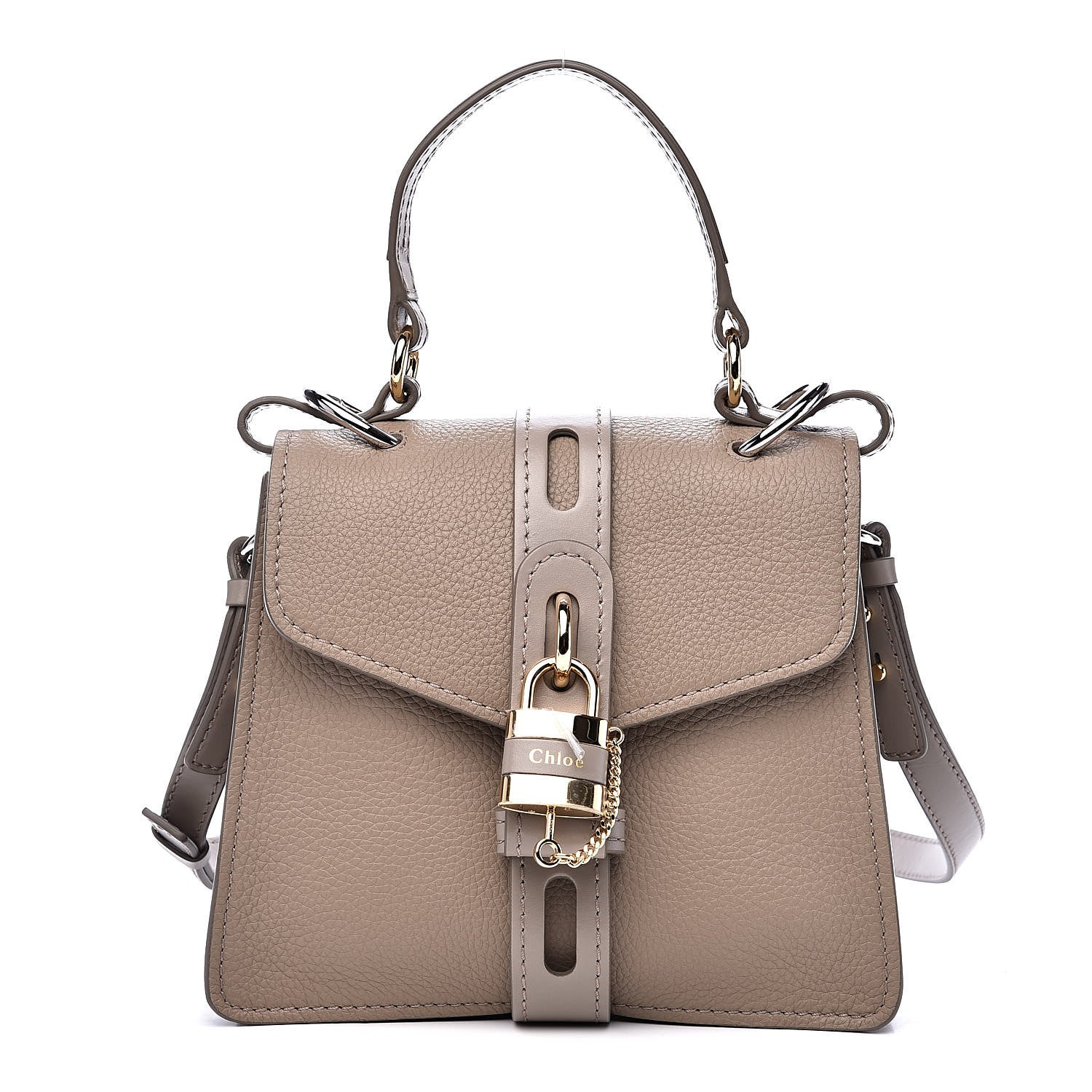 Chloe Shiny Grained Calfskin Small Aby Day Shoulder Bag Motty Grey 1 of 9