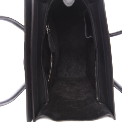 Celine Drummed Calfskin Micro Luggage Black 9 of 10